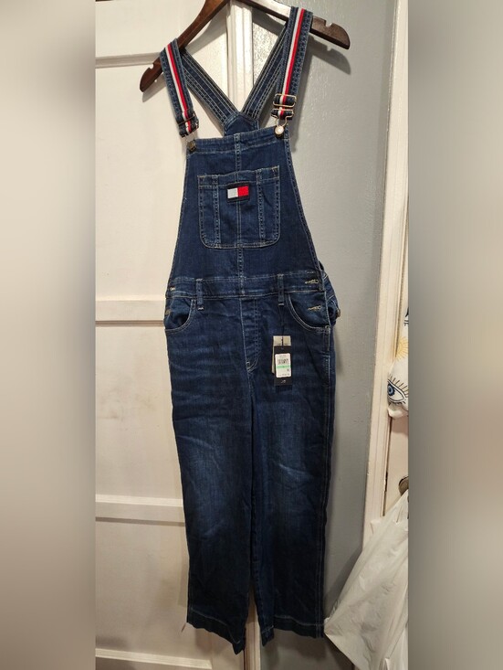 Tommy Hilfiger Denim - Tommy Hilfiger Dark Blue Denim Overalls with Red-White-Blue Straps